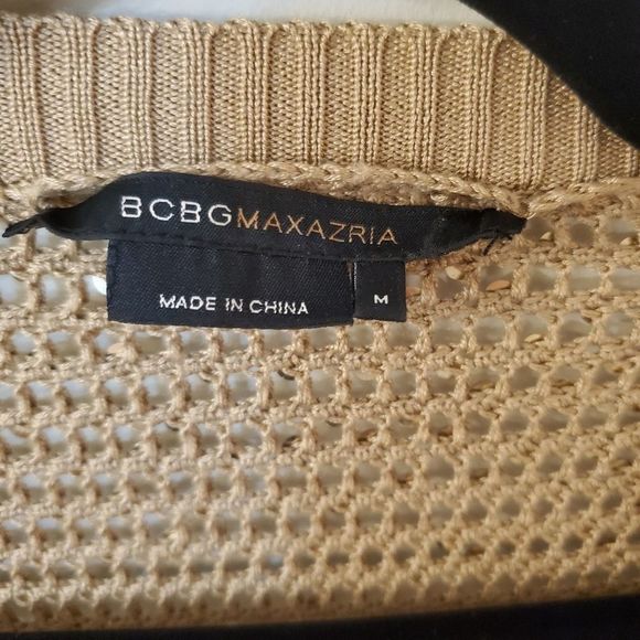 BCBGMaxAzira, sequin sweater, gold,M - Picture 2 of 4